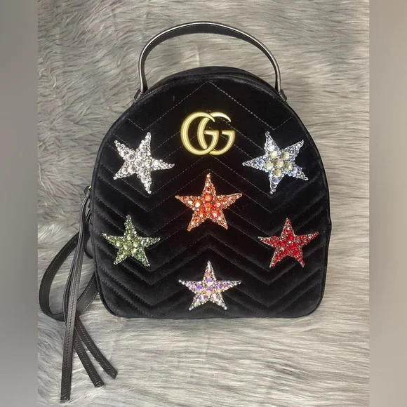 Gucci | Bags | Euc Gucci Quilted Suede Marmont Backpack  display picture 3